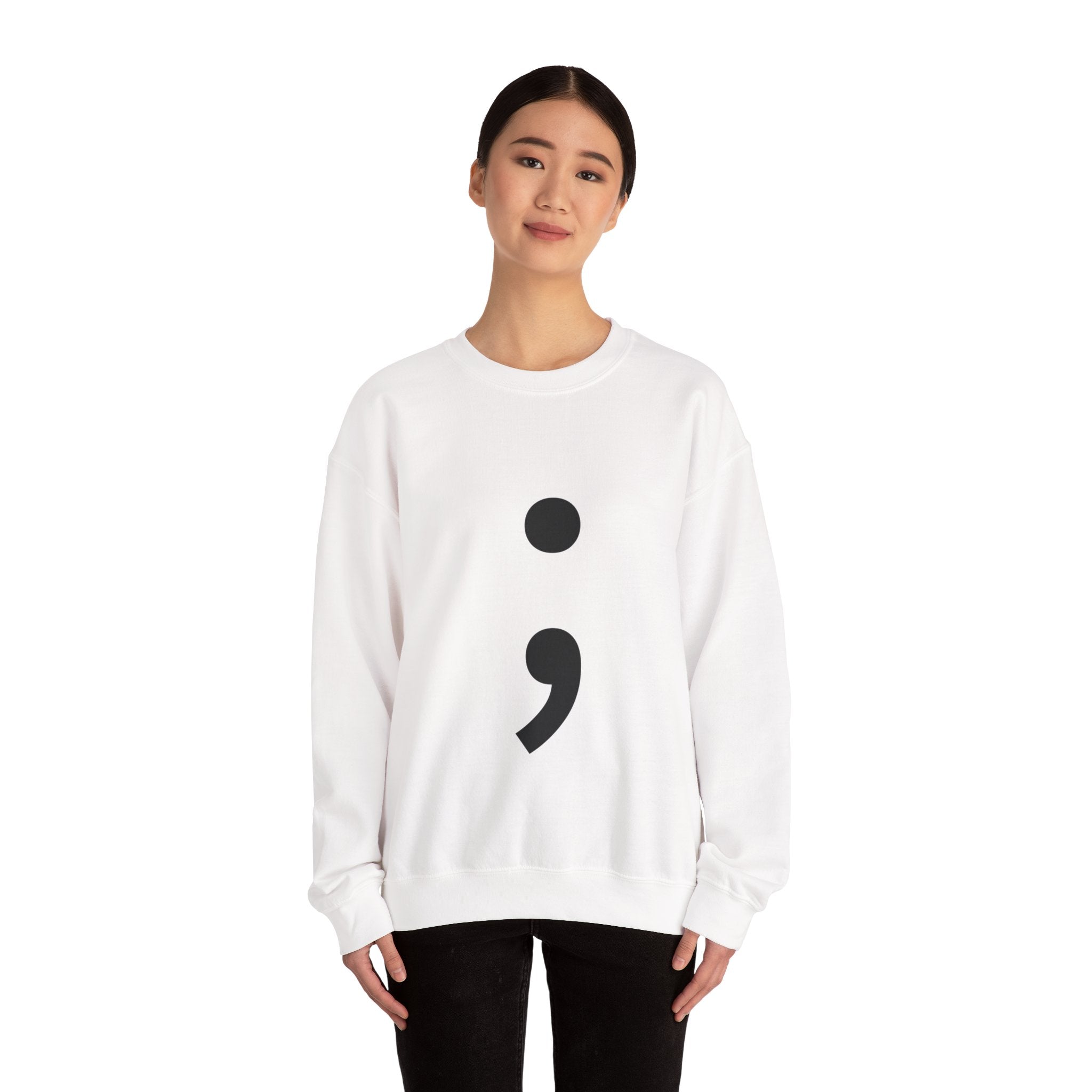 Semicolon Crewneck Sweatshirt — Pullover