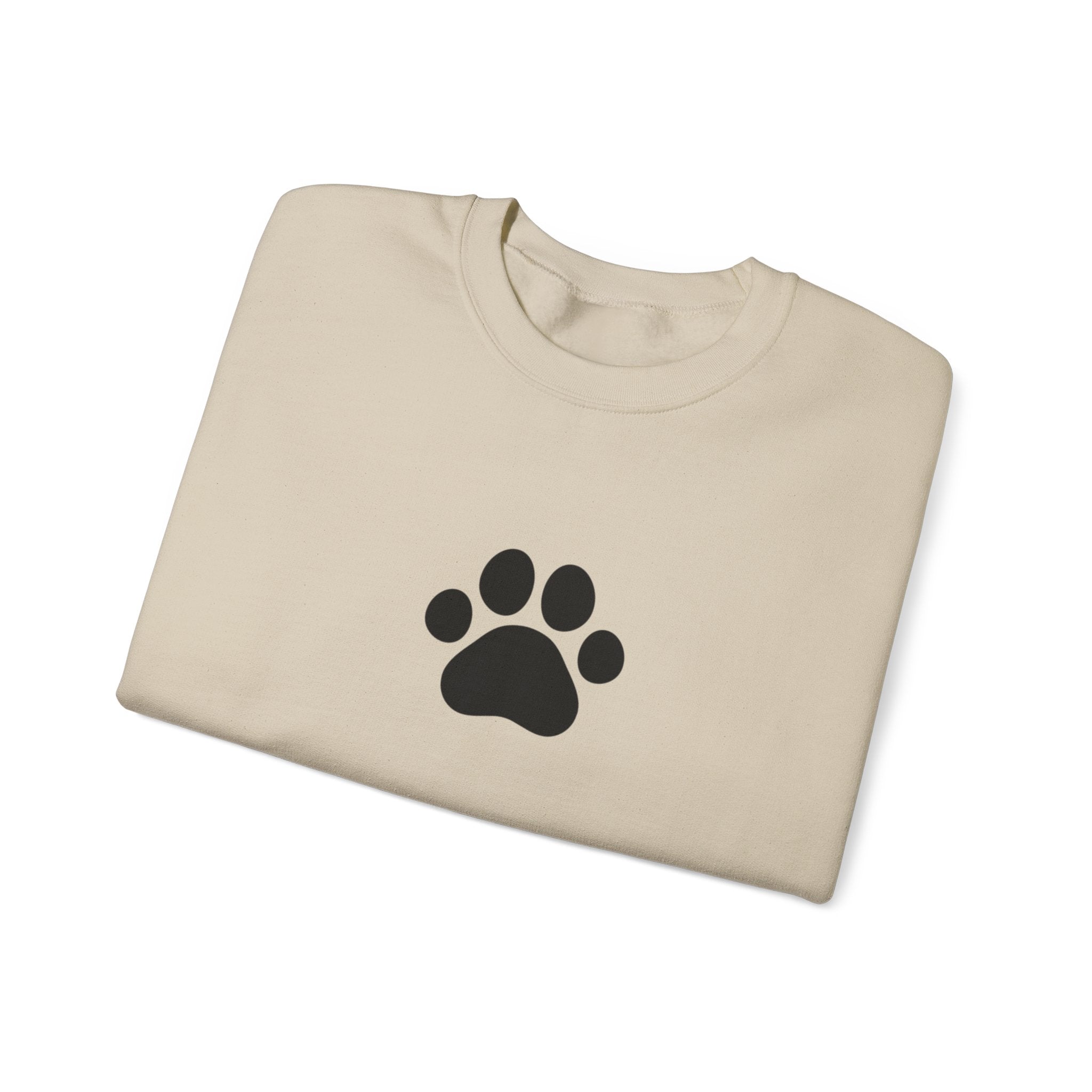 Pawprint Semicolon Crewneck Sweatshirt — Minimal Pet Lover Pullover