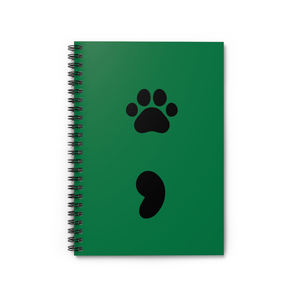 Pet Paw Semicolon Spiral Notebook — Mental Health & Pet Lover Journal