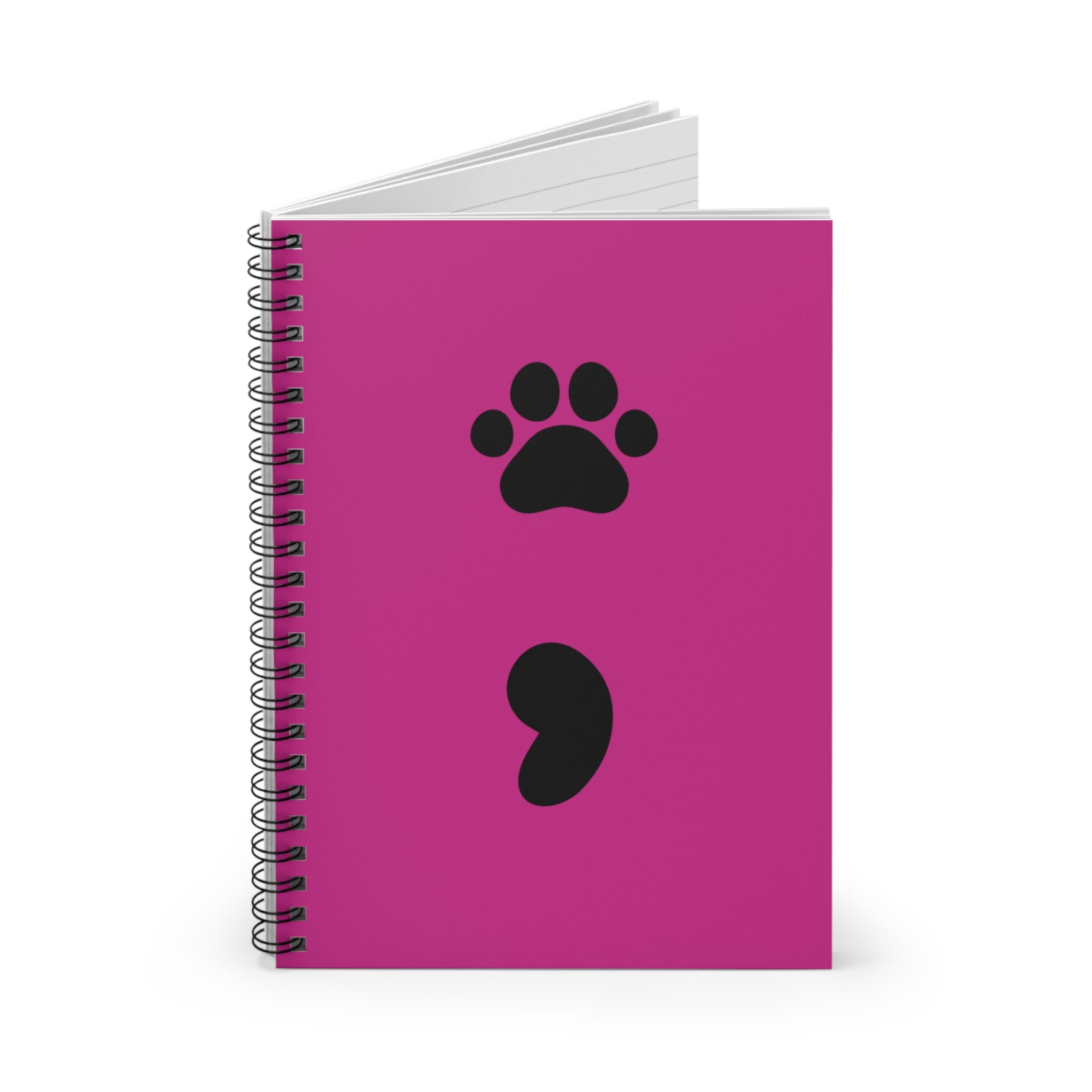 Pet Paw Semicolon Spiral Notebook — Mental Health & Pet Lover Journal
