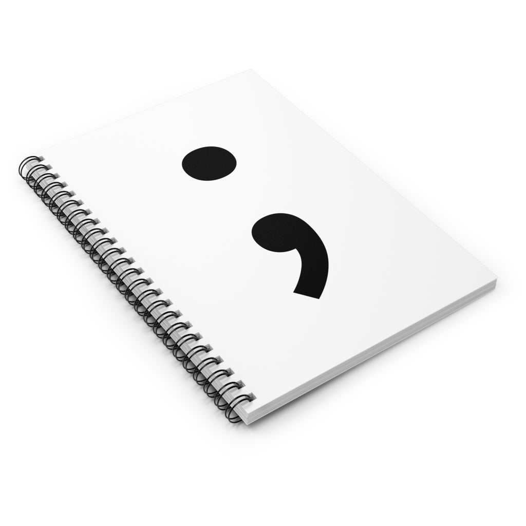 Semicolon Spiral Notebook — Mental Health Journal