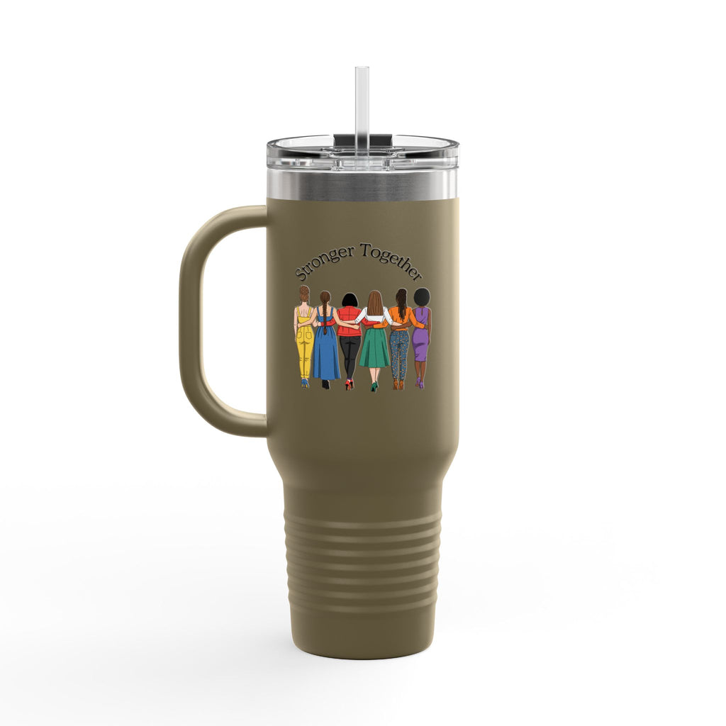 Stronger Together 40oz Insulated Travel Mug — Diverse Women Empowerment Design