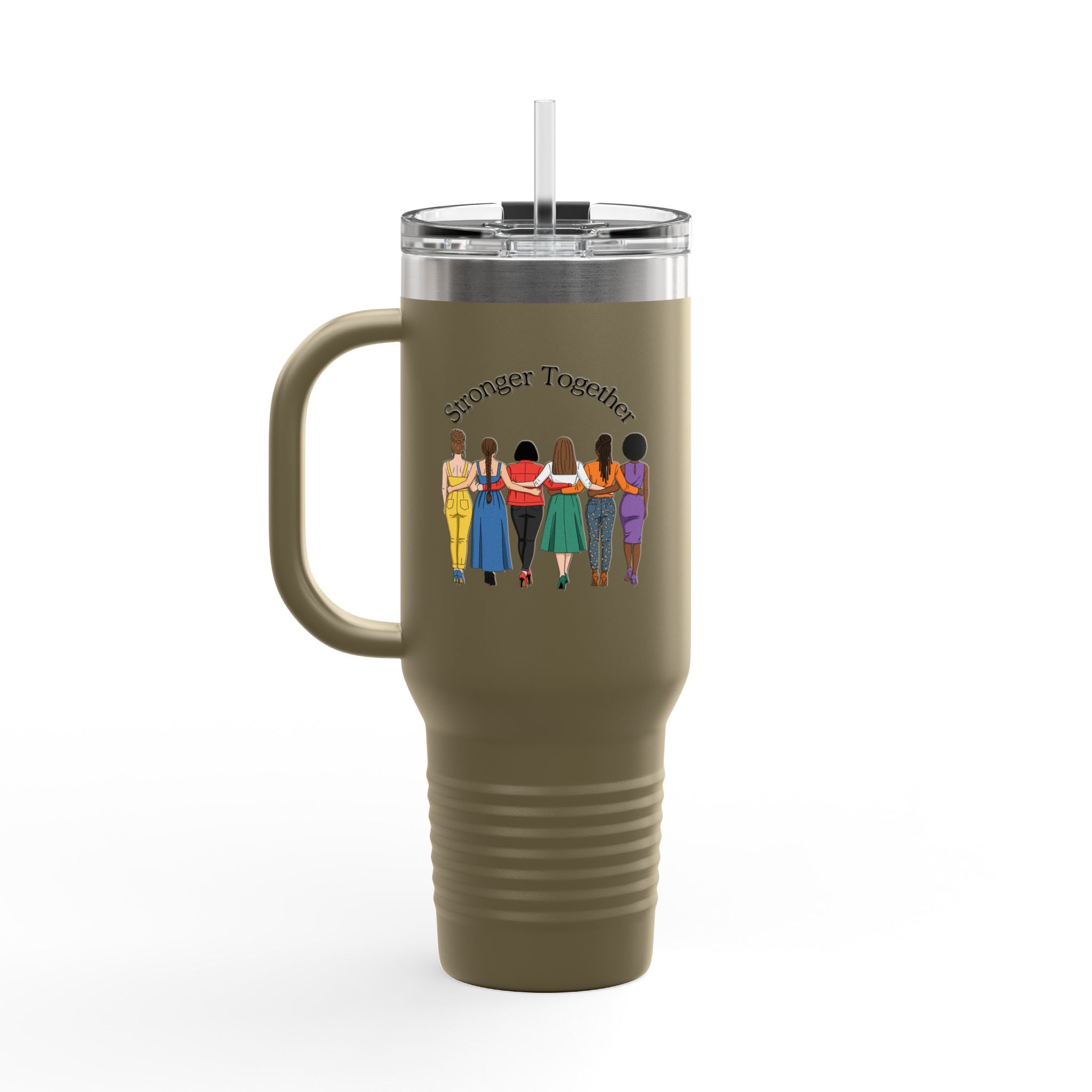 Stronger Together 40oz Insulated Travel Mug — Diverse Women Empowerment Design