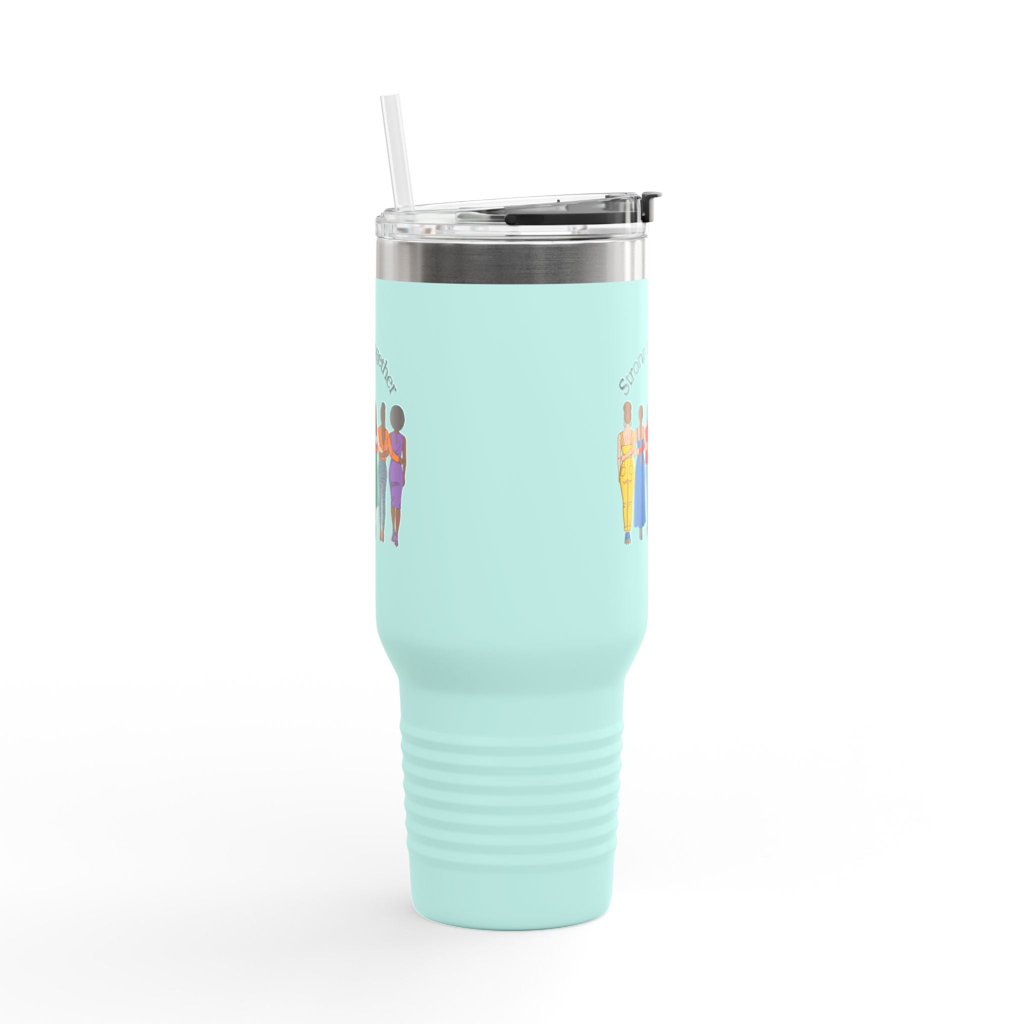 Stronger Together 40oz Insulated Travel Mug — Diverse Women Empowerment Design