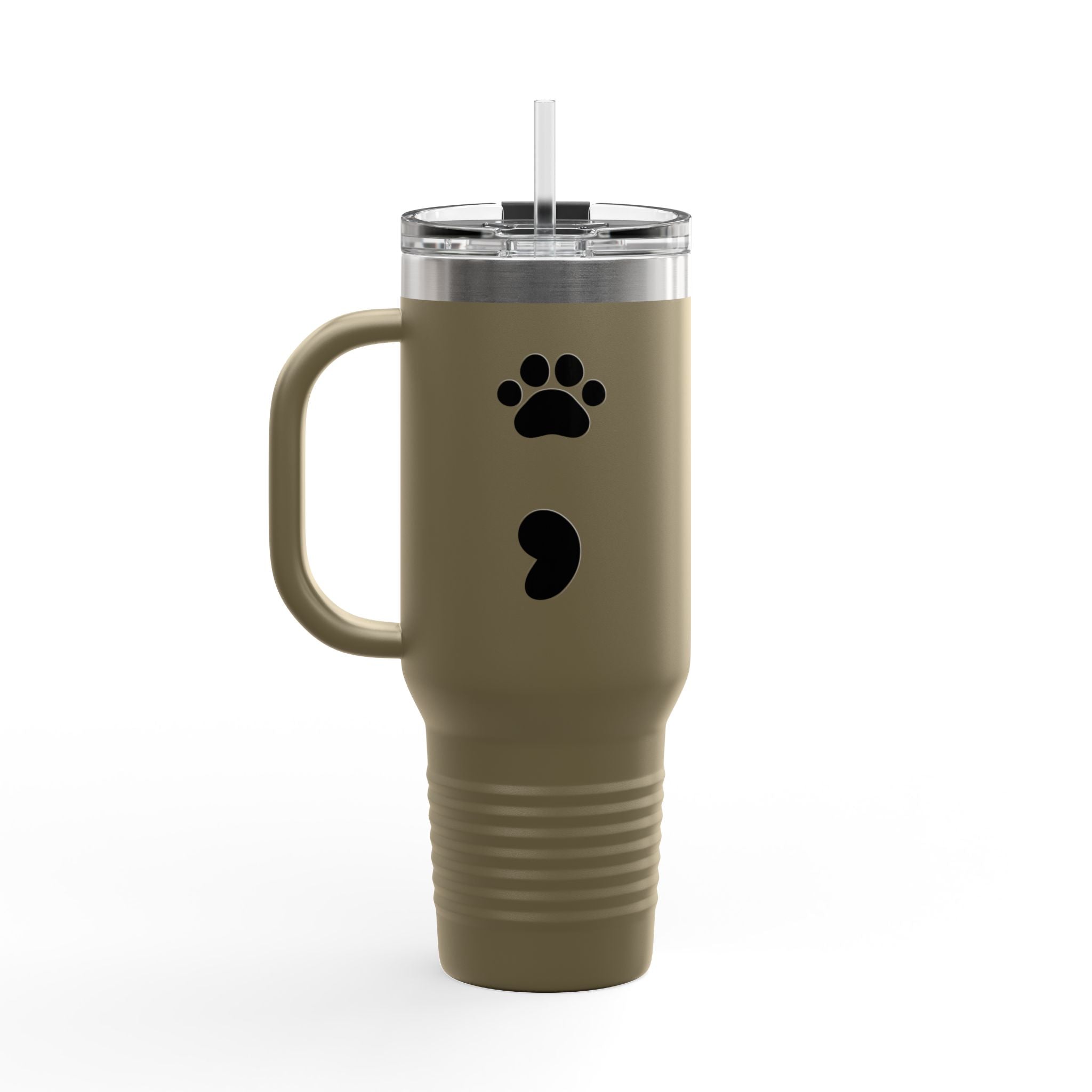 Copy of 40oz Insulated Travel Mug – Black Cat Semicolon Design, Stainless Steel Tumbler for Coffee & Tea