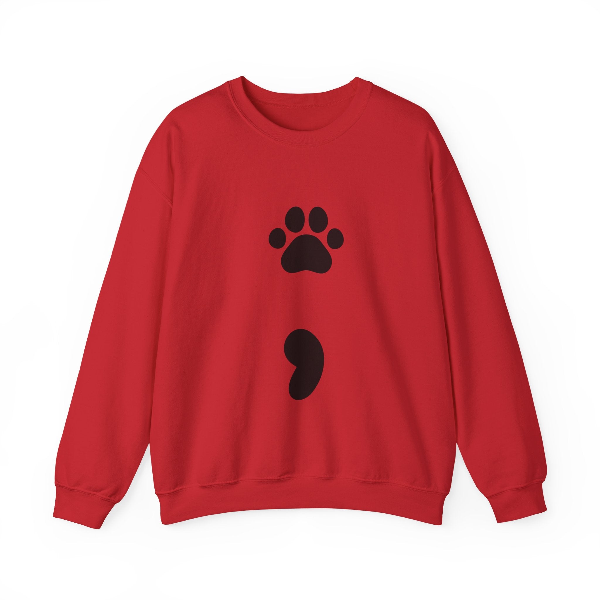 Pawprint Semicolon Crewneck Sweatshirt — Minimal Pet Lover Pullover
