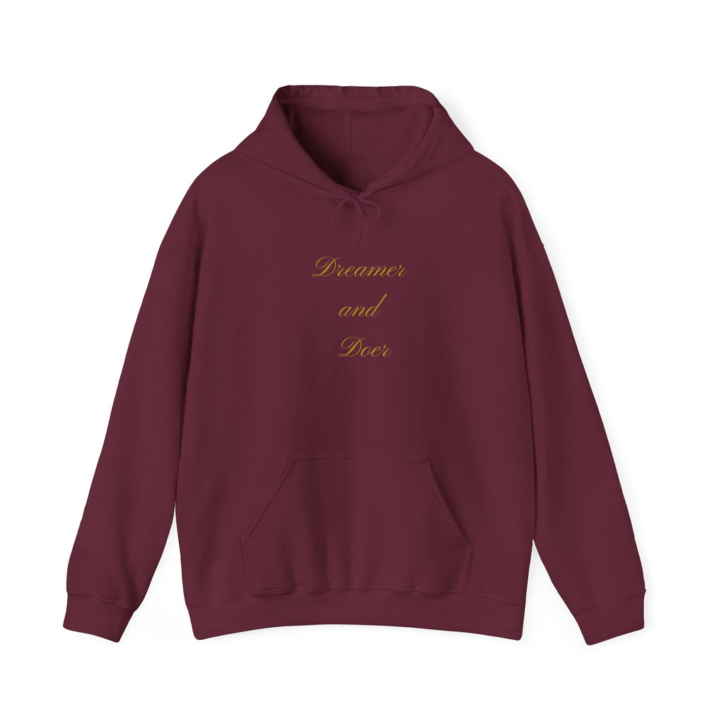 Hoodie — Minimal 'Dreamer and Doer.' Gold Script Hoodie