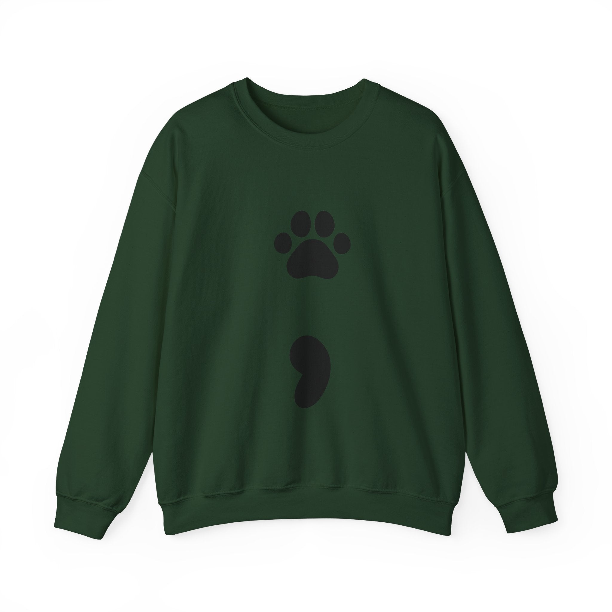Pawprint Semicolon Crewneck Sweatshirt — Minimal Pet Lover Pullover