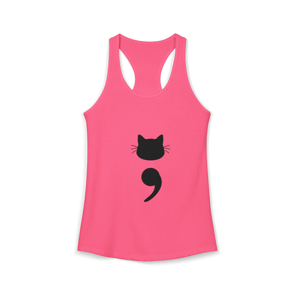Cat Semicolon Women's Ideal Racerback Tank