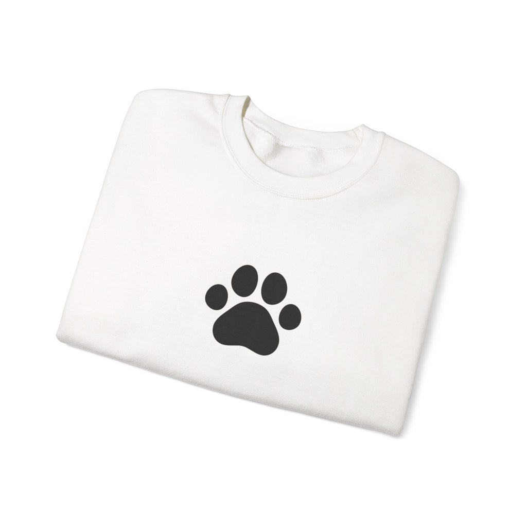 Pawprint Semicolon Crewneck Sweatshirt — Minimal Pet Lover Pullover
