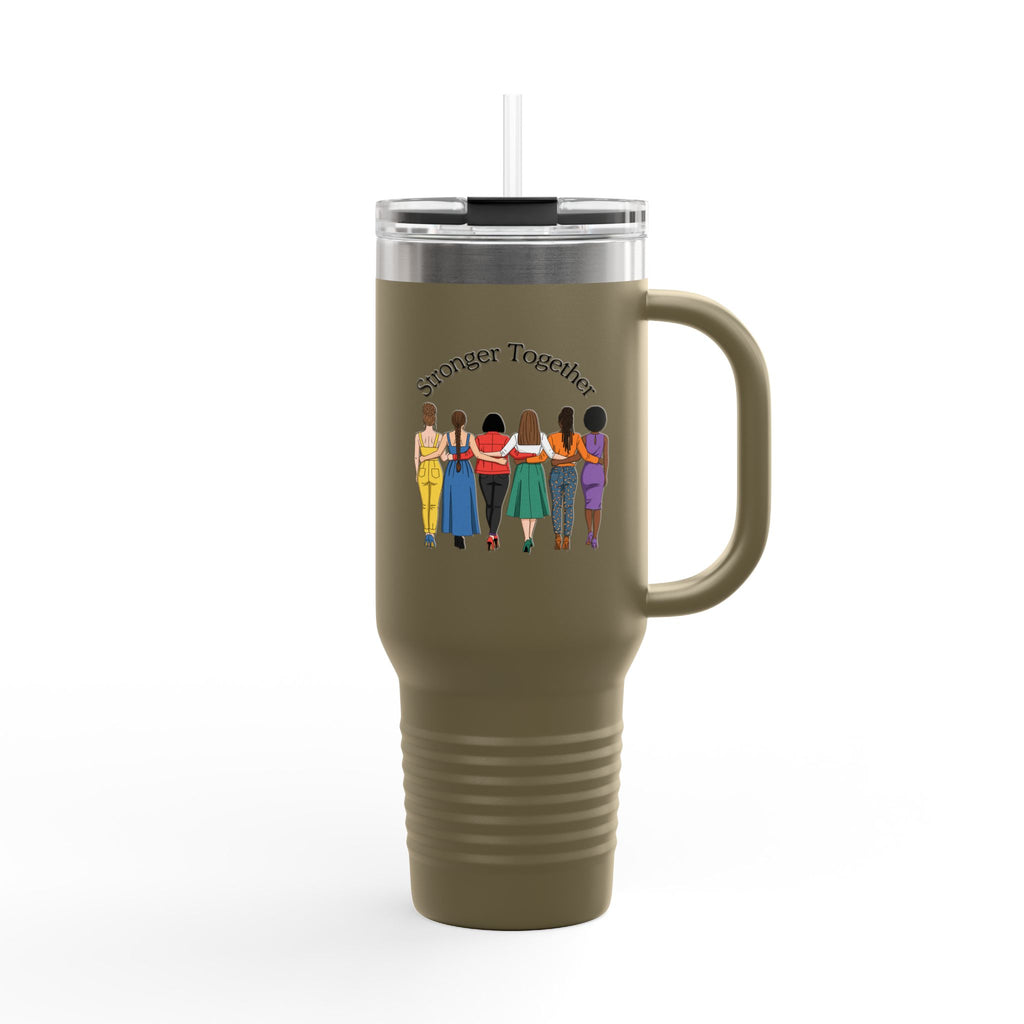 Stronger Together 40oz Insulated Travel Mug — Diverse Women Empowerment Design
