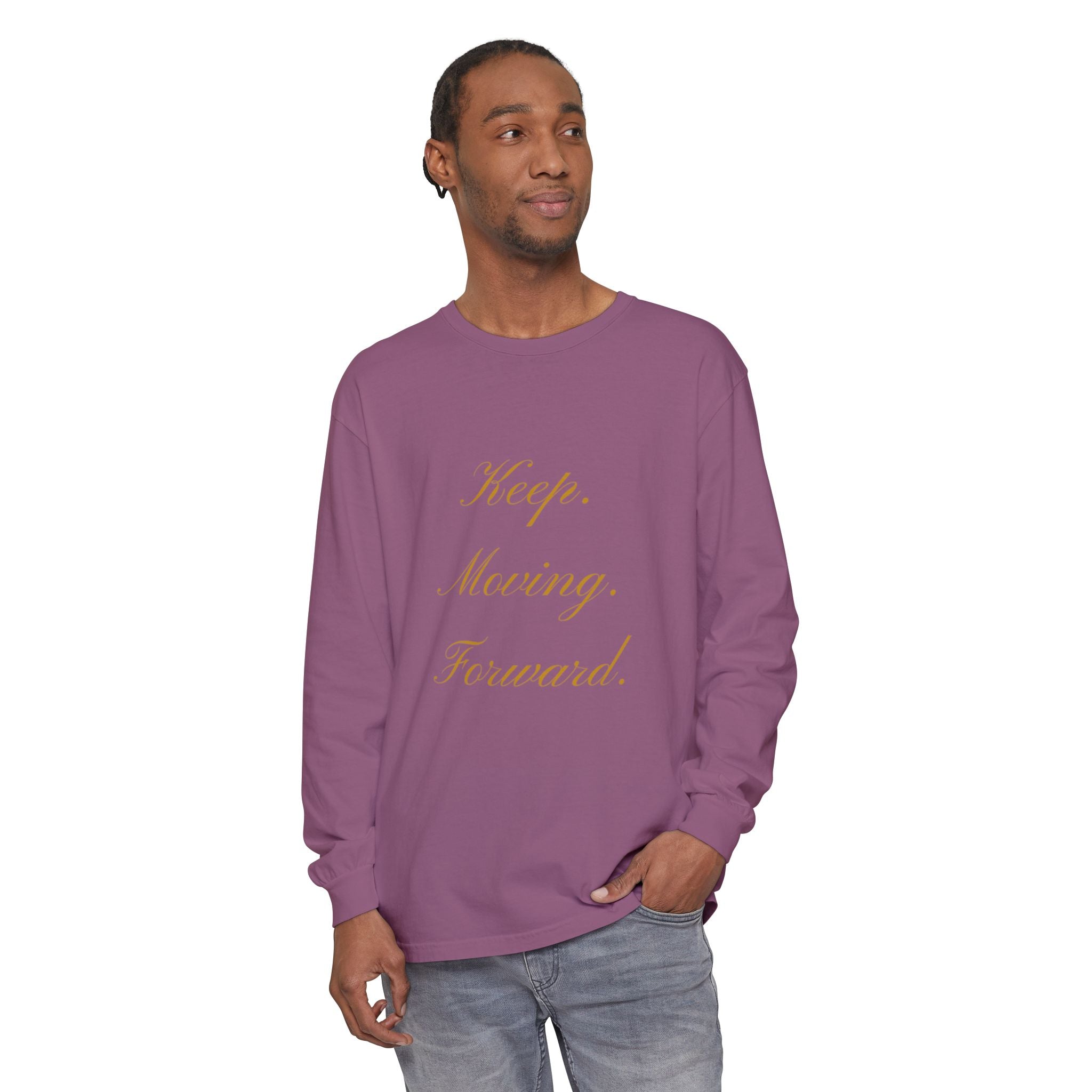 Keep Moving Forward Long Sleeve Tee — Motivational Inspirational Shirt