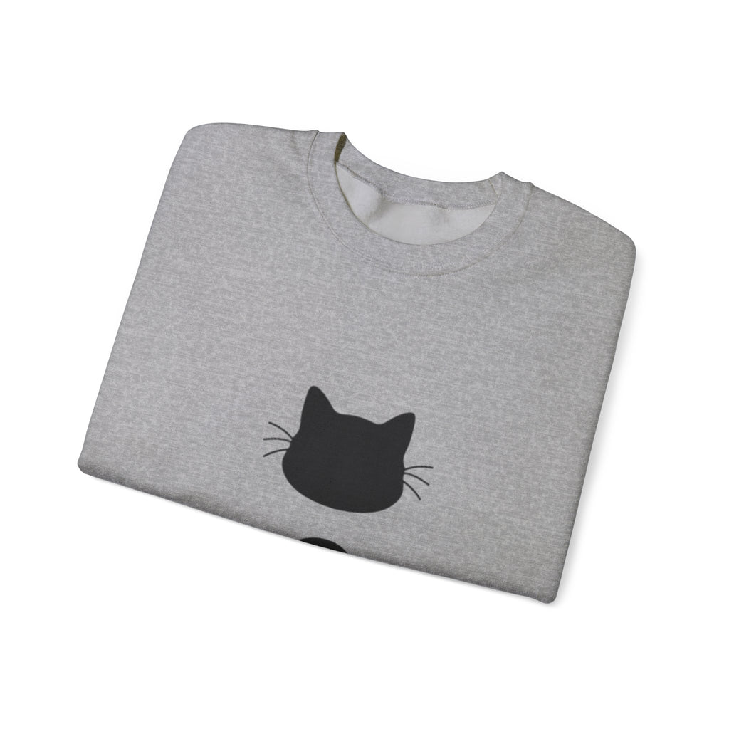 Cat Semicolon Crewneck Sweatshirt — Minimal Pet Lover Pullover