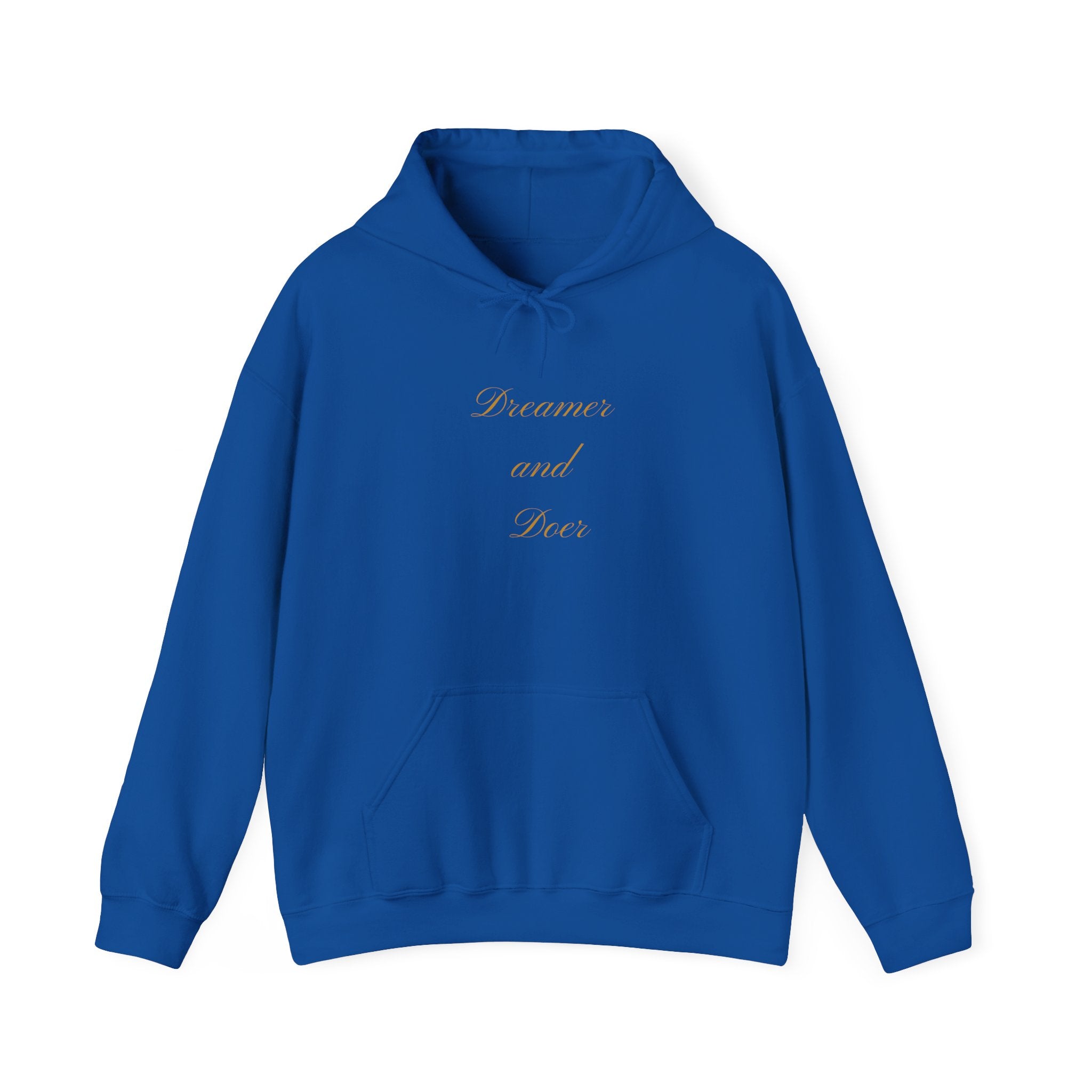 Hoodie — Minimal 'Dreamer and Doer.' Gold Script Hoodie