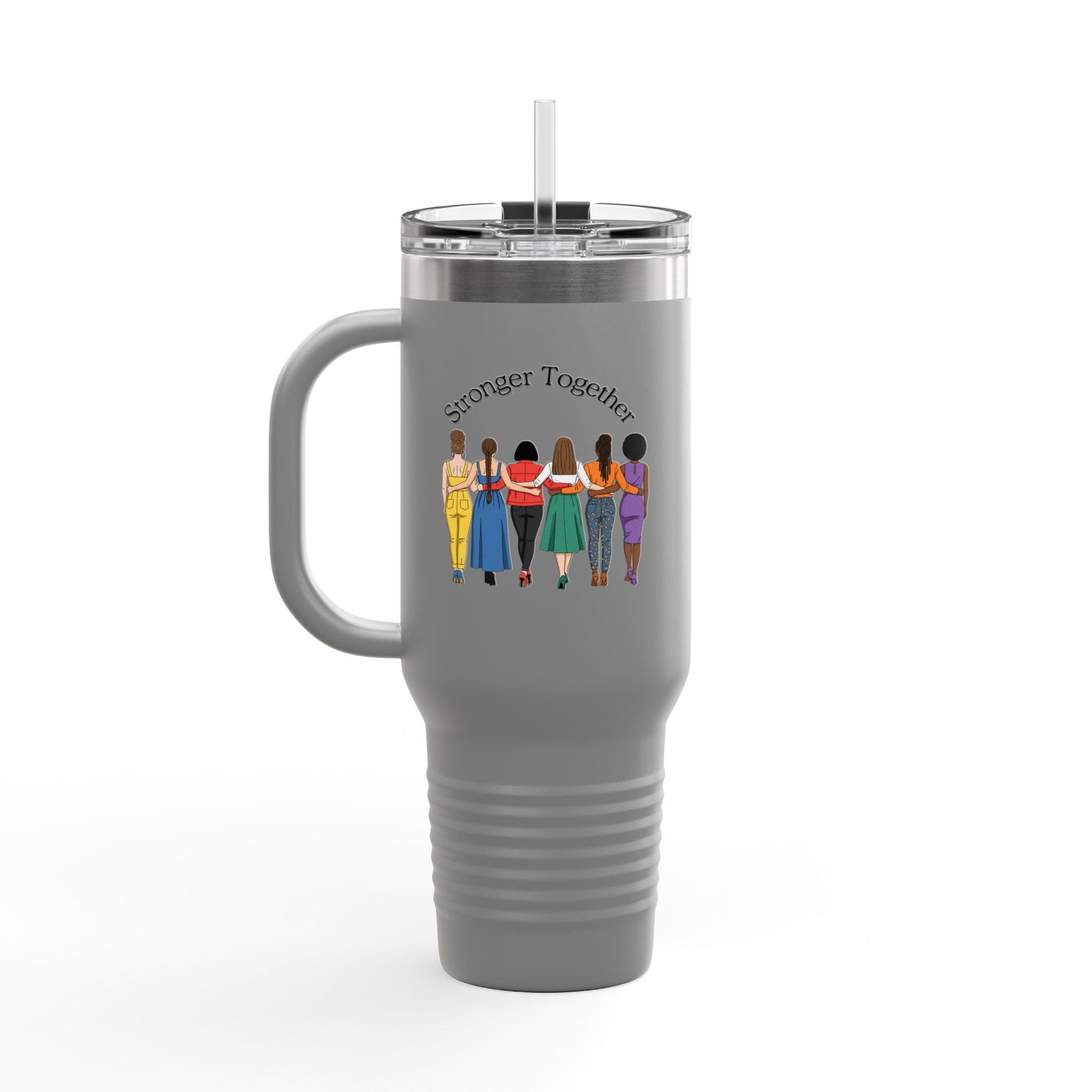 Stronger Together 40oz Insulated Travel Mug — Diverse Women Empowerment Design