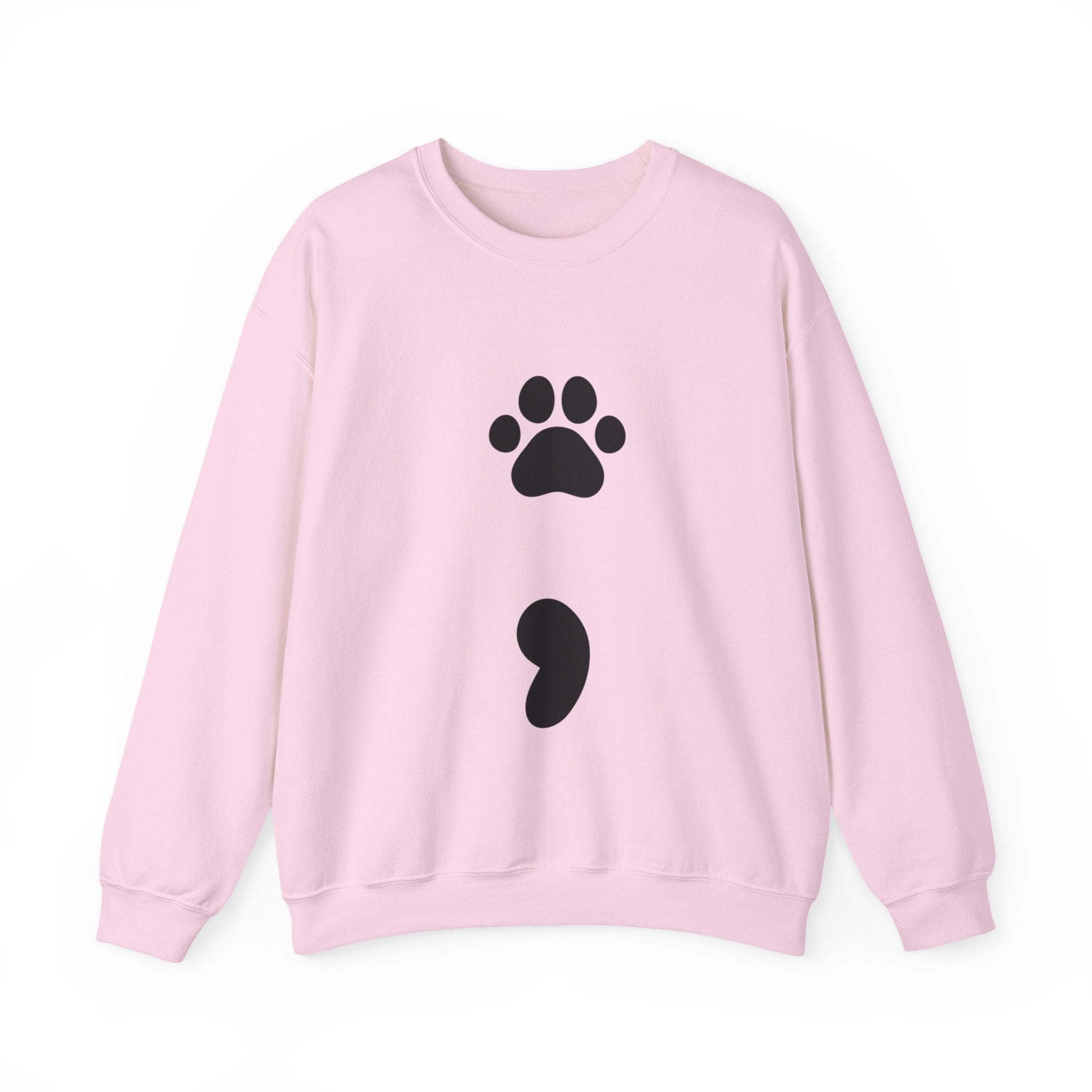 Pawprint Semicolon Crewneck Sweatshirt — Minimal Pet Lover Pullover