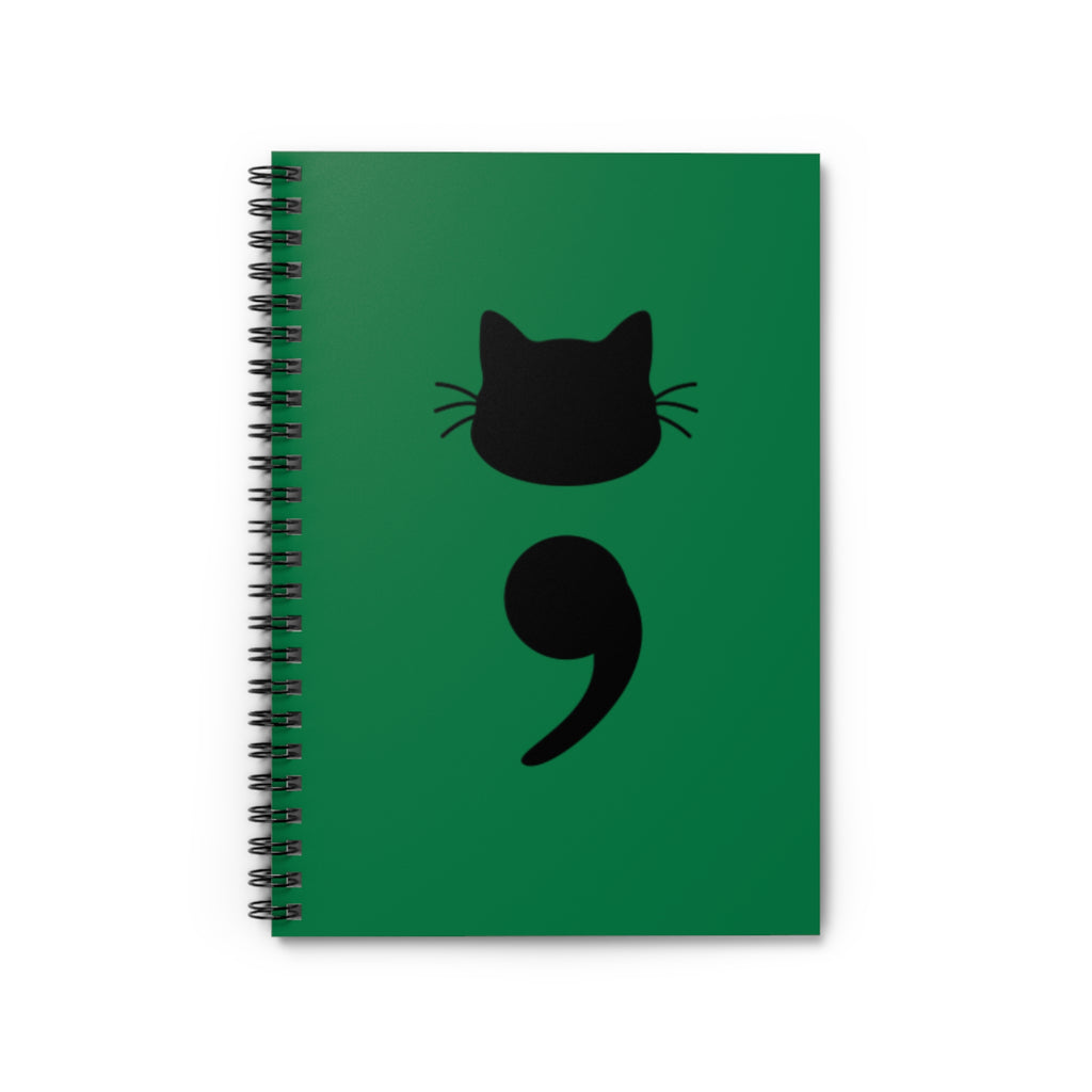 Cat Semicolon Spiral Notebook — Mental Health Journal
