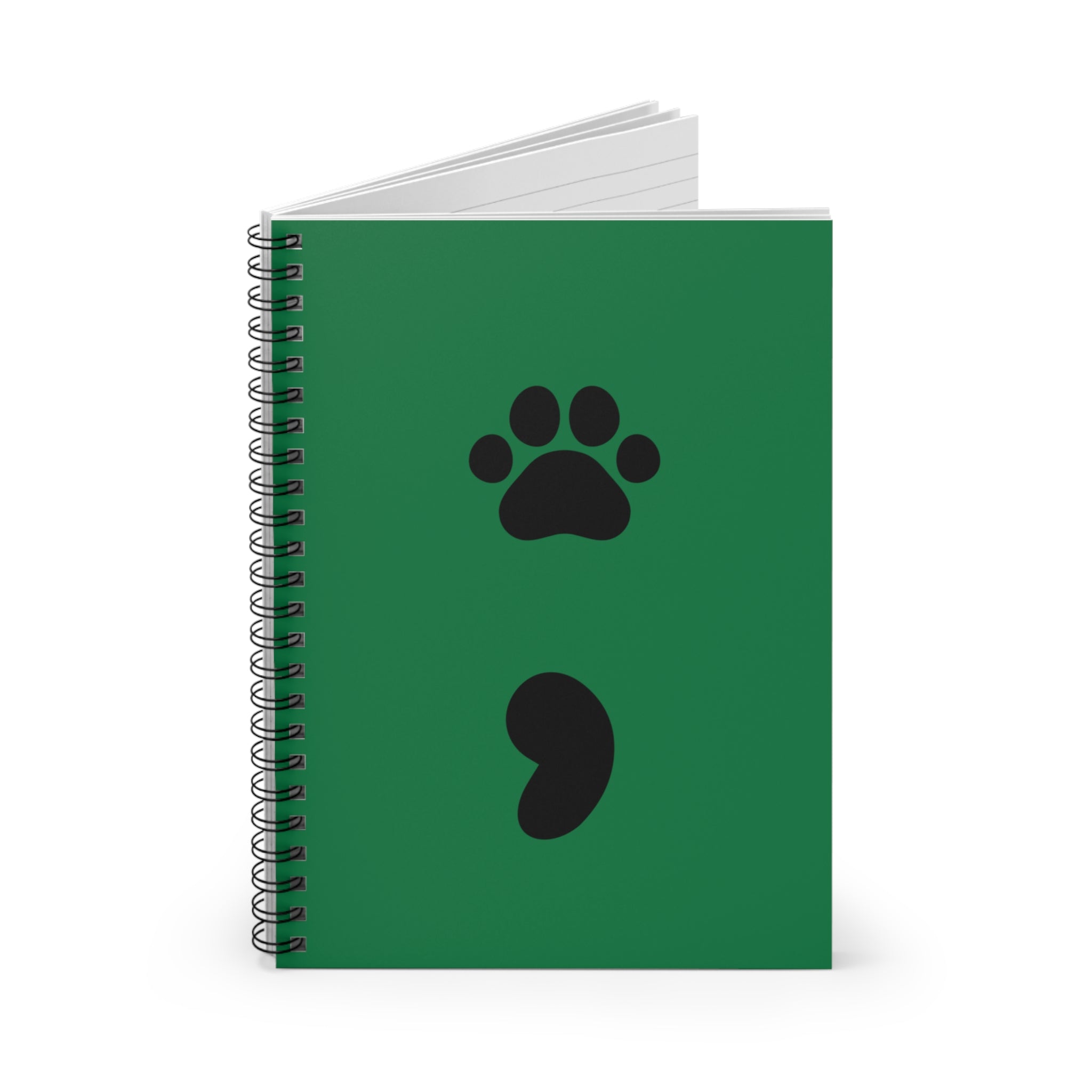 Pet Paw Semicolon Spiral Notebook — Mental Health & Pet Lover Journal
