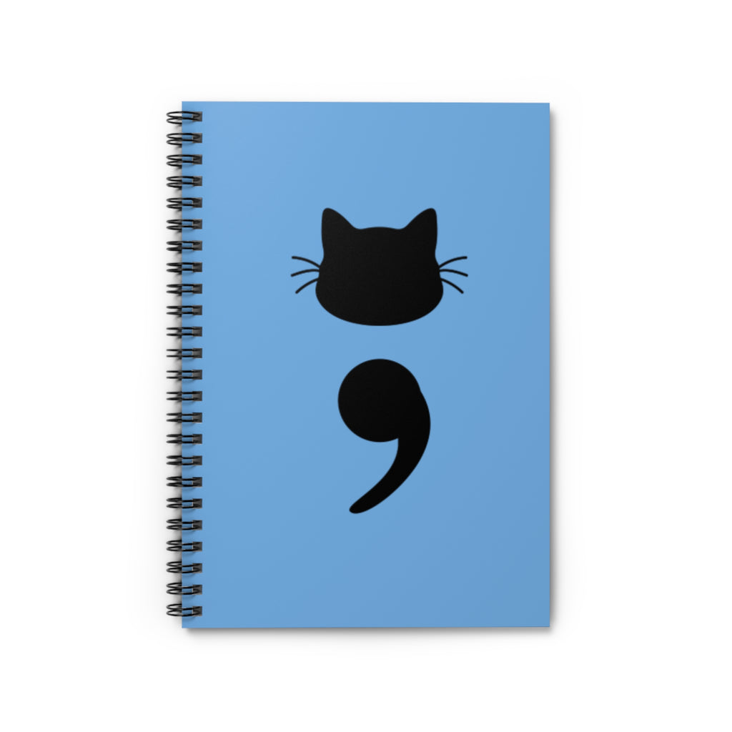 Cat Semicolon Spiral Notebook — Mental Health Journal