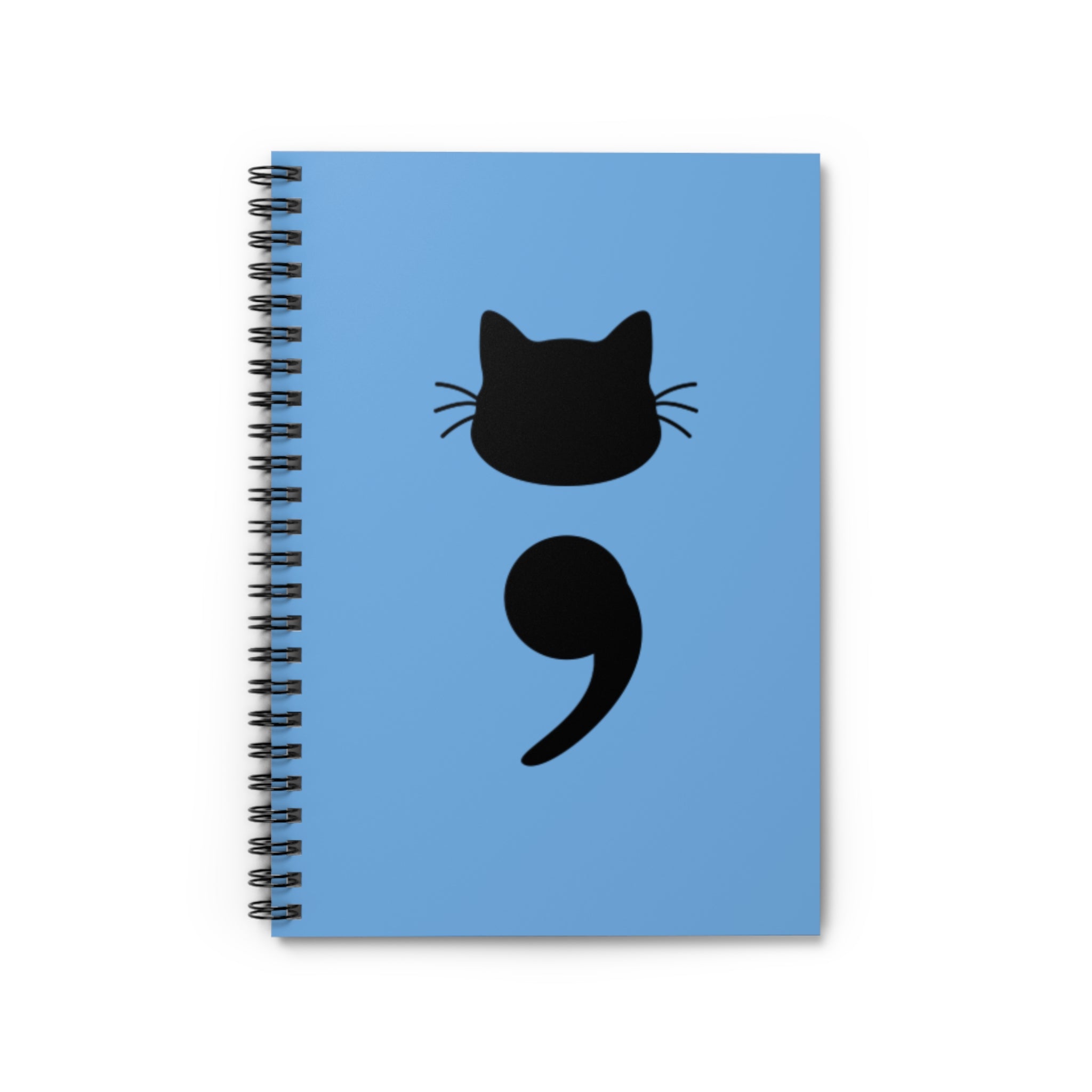 Cat Semicolon Spiral Notebook — Mental Health Journal