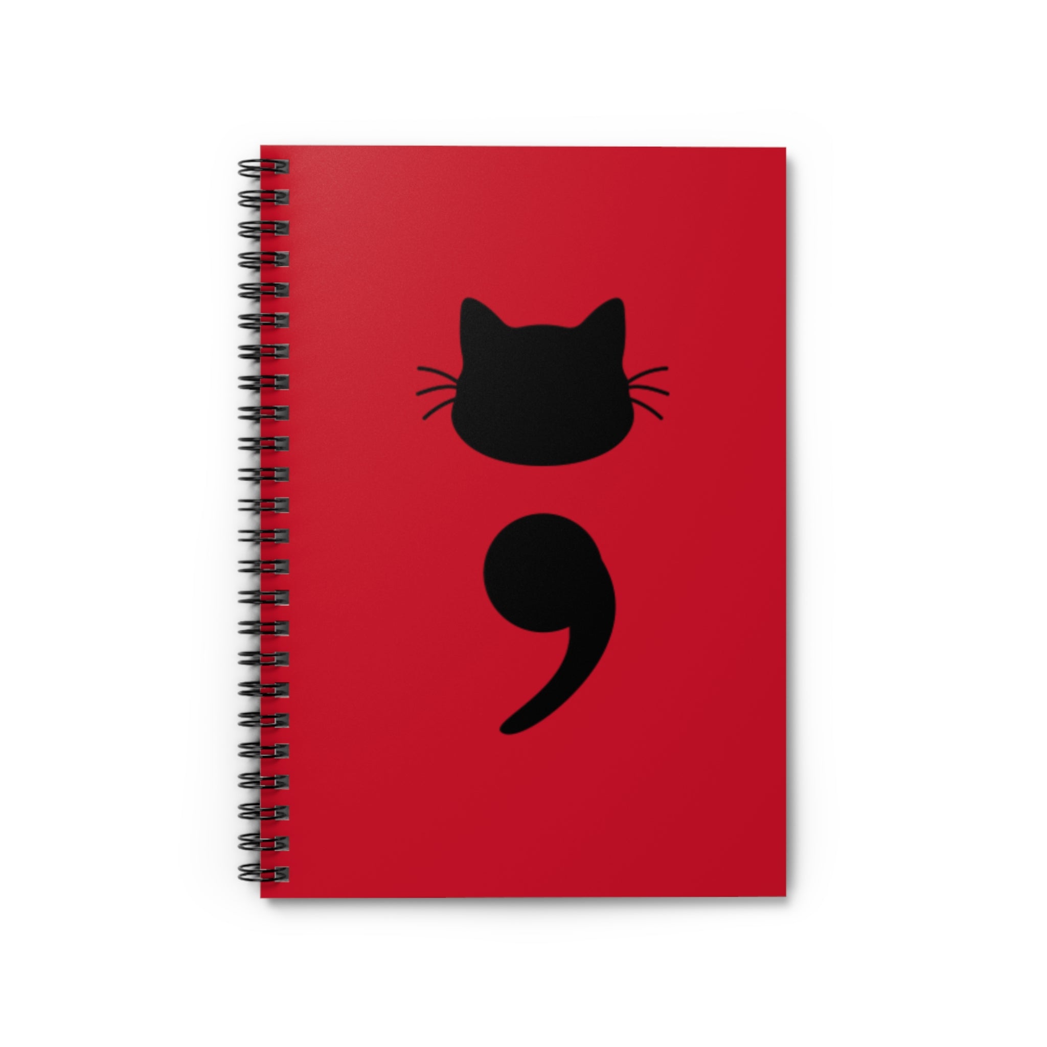 Cat Semicolon Spiral Notebook — Mental Health Journal