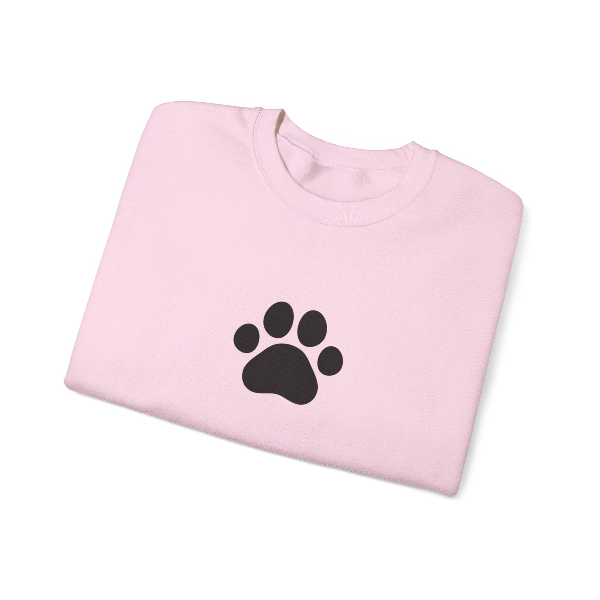 Pawprint Semicolon Crewneck Sweatshirt — Minimal Pet Lover Pullover