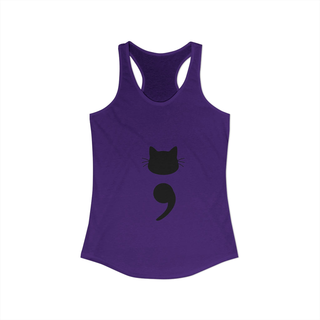 Cat Semicolon Women's Ideal Racerback Tank