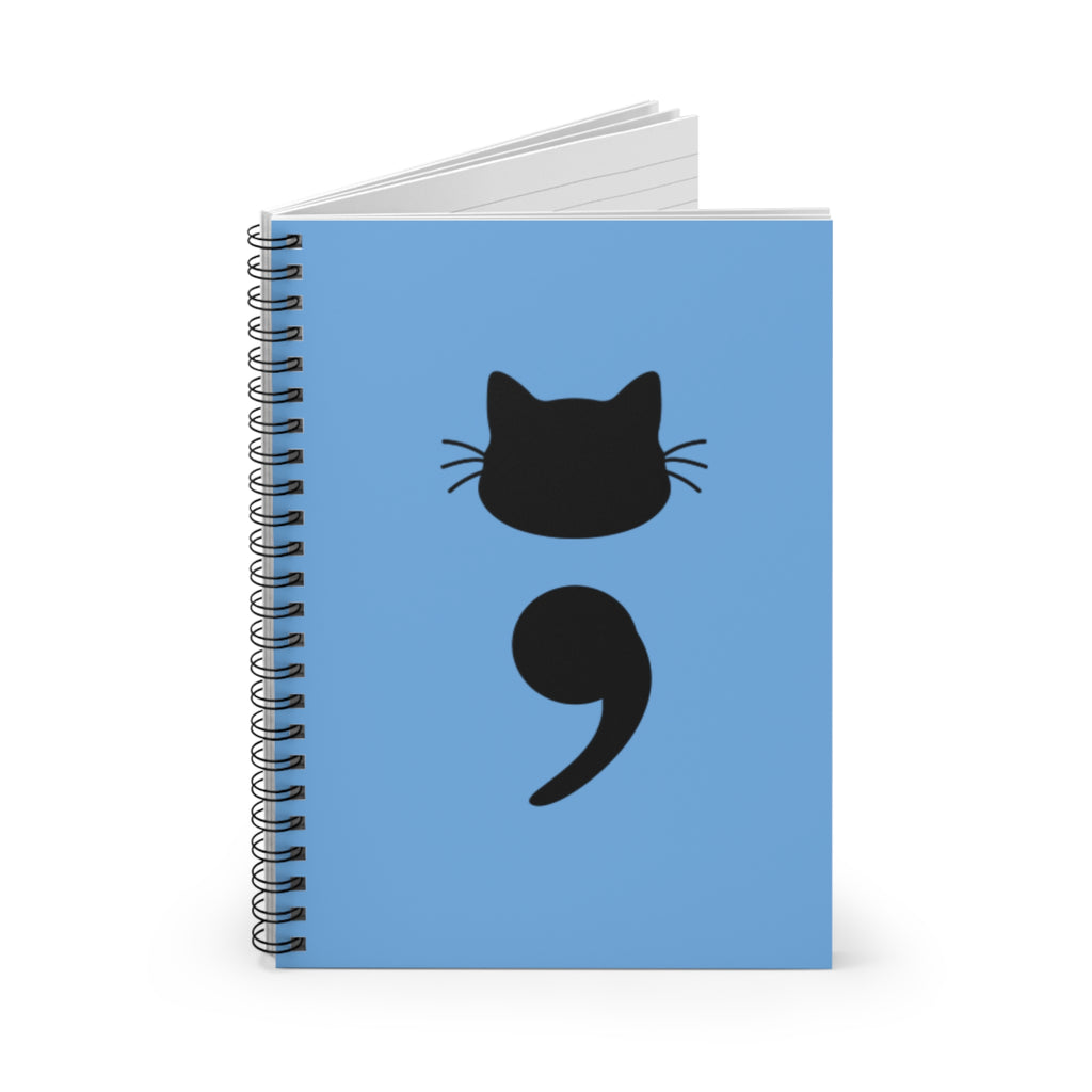 Cat Semicolon Spiral Notebook — Mental Health Journal