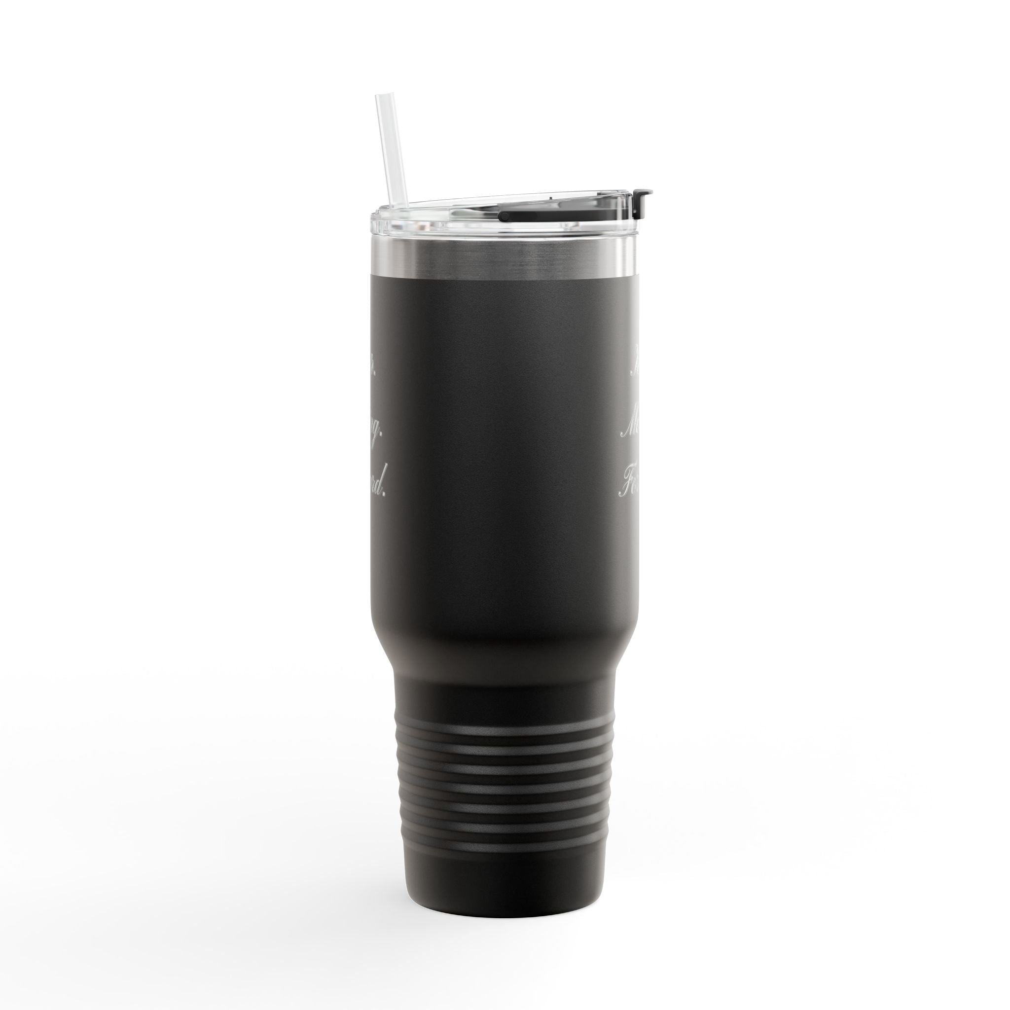 40oz Insulated Travel Mug – 'Keep Moving Forward' Stainless Steel Tumbler with Handle & Straw
