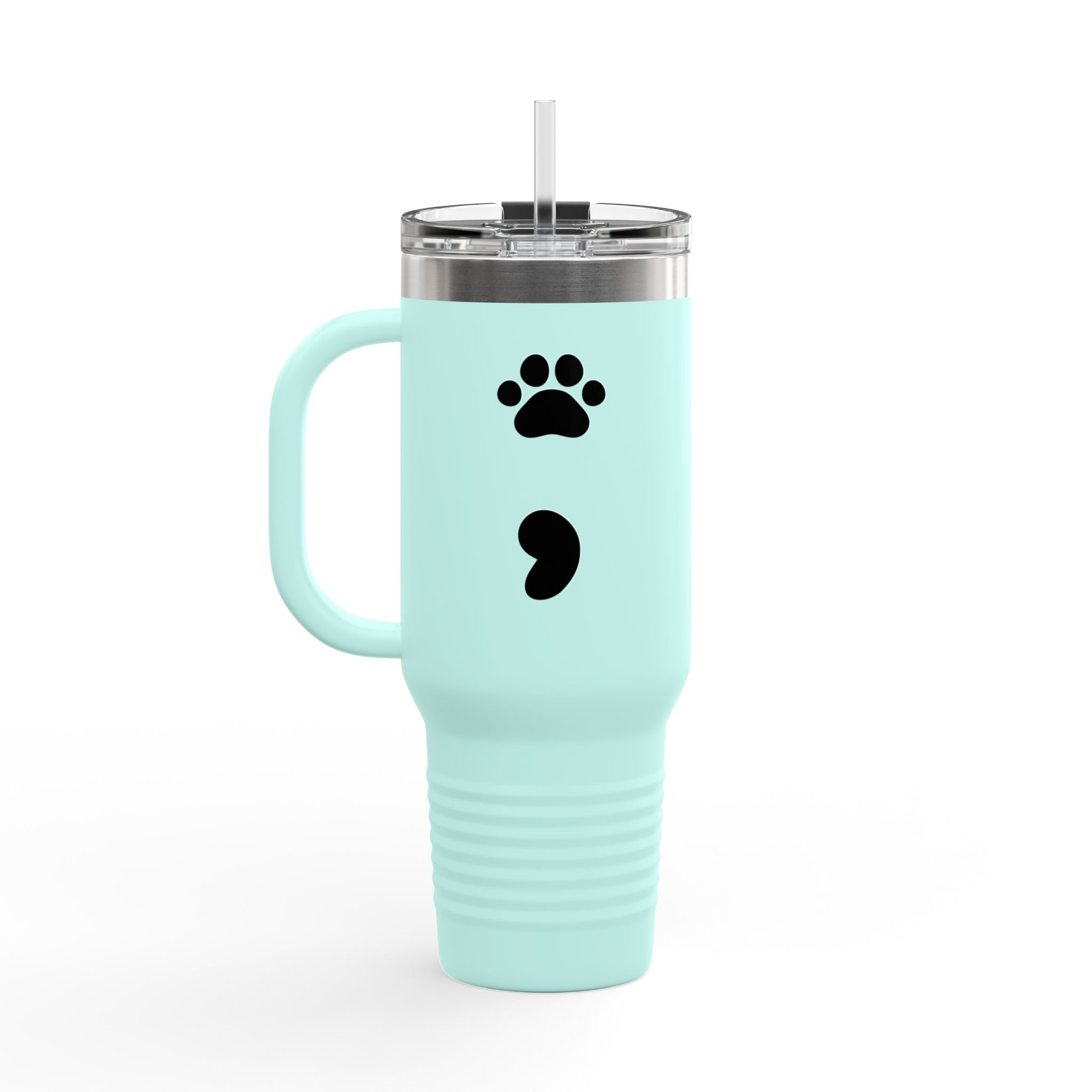 Copy of 40oz Insulated Travel Mug – Black Cat Semicolon Design, Stainless Steel Tumbler for Coffee & Tea