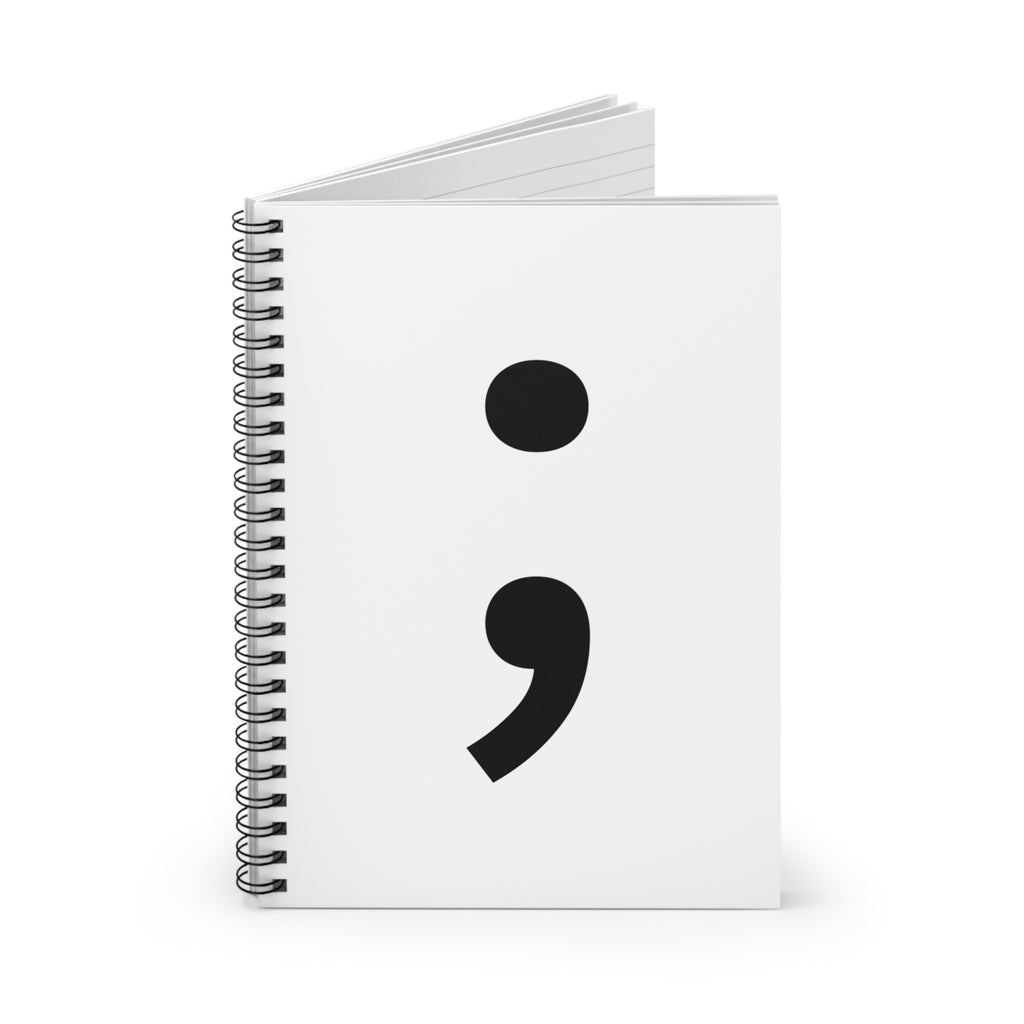 Semicolon Spiral Notebook — Mental Health Journal