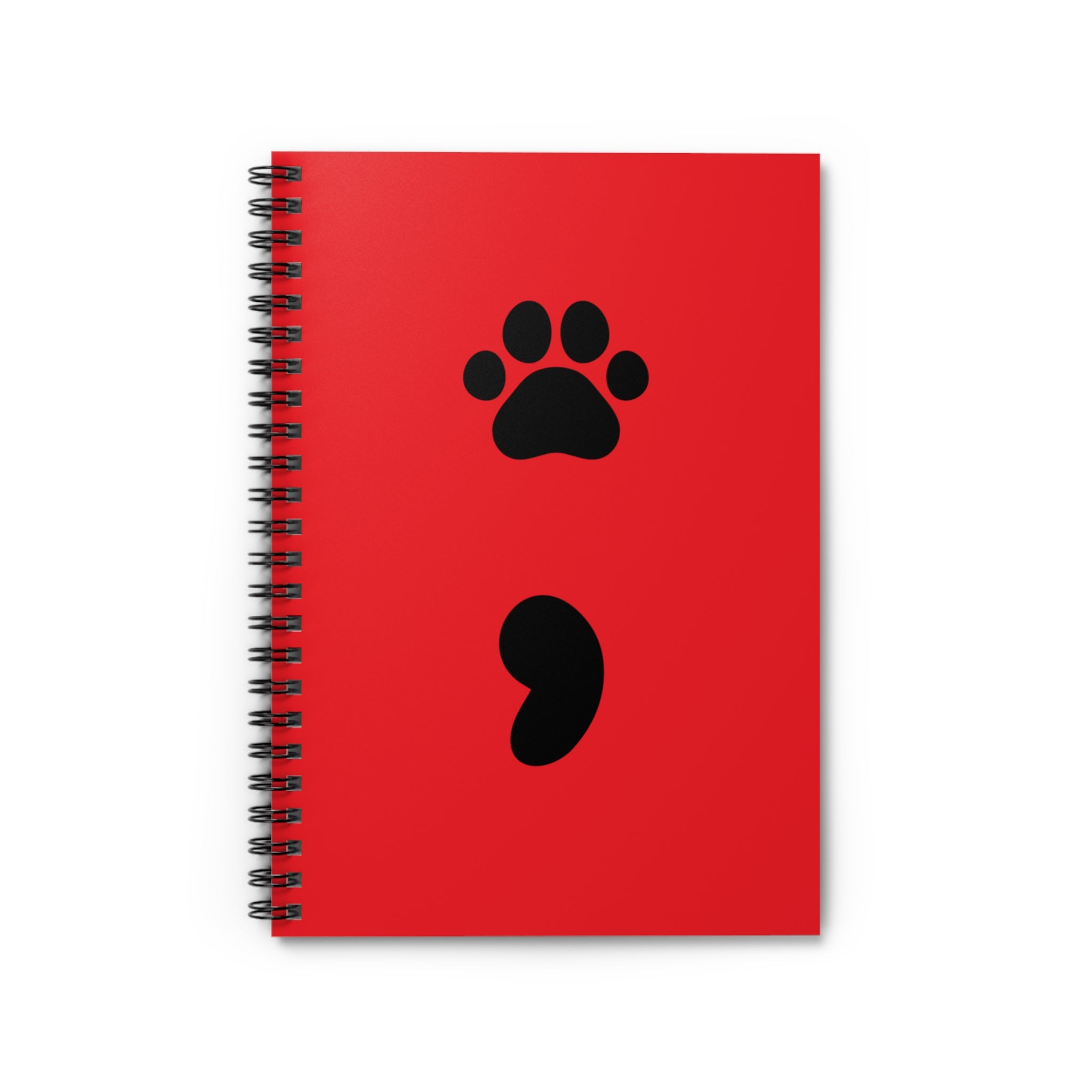 Pet Paw Semicolon Spiral Notebook — Mental Health & Pet Lover Journal