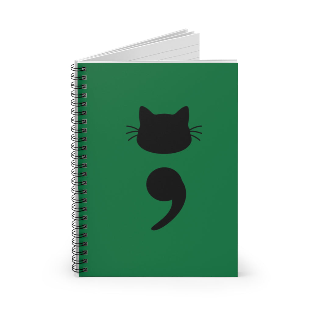 Cat Semicolon Spiral Notebook — Mental Health Journal
