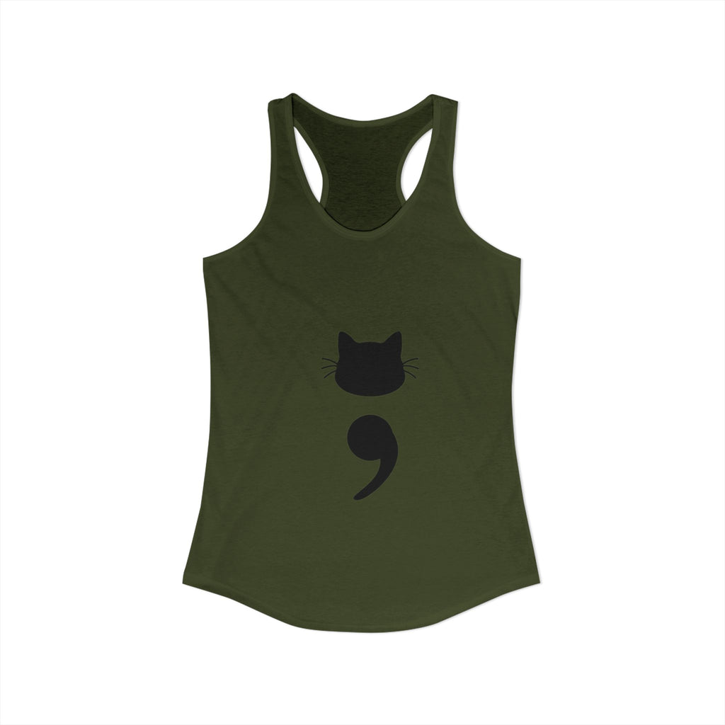 Cat Semicolon Women's Ideal Racerback Tank
