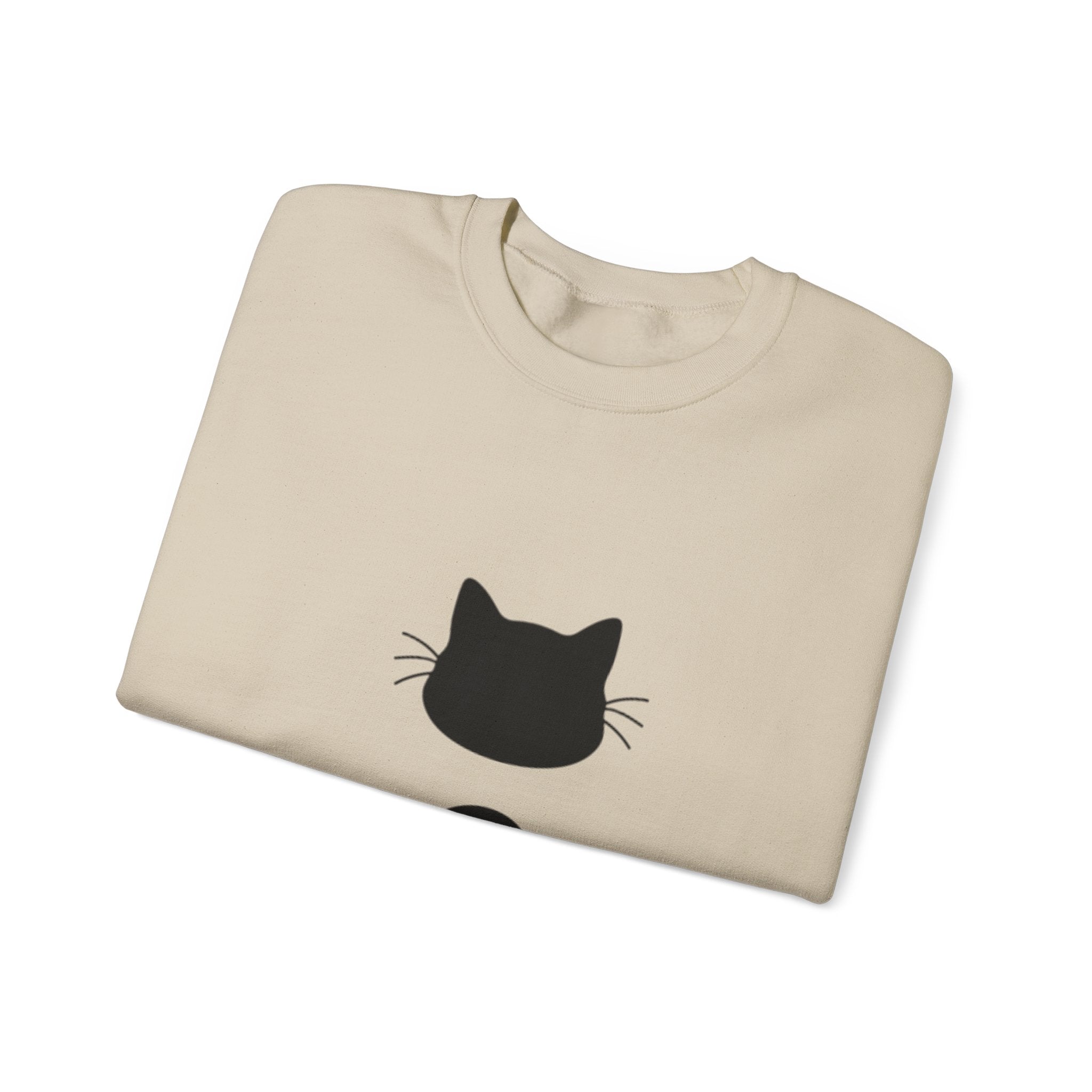 Cat Semicolon Crewneck Sweatshirt — Minimal Pet Lover Pullover
