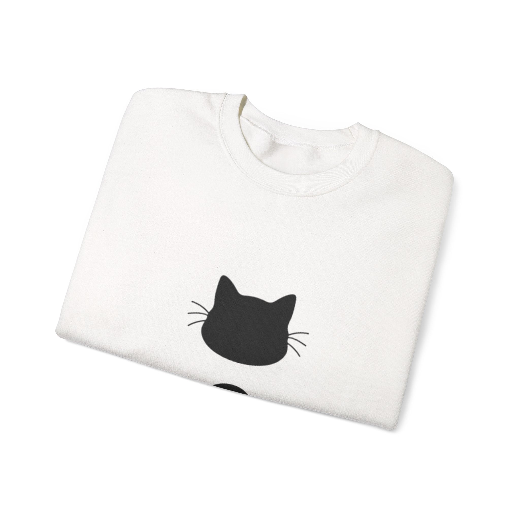 Cat Semicolon Crewneck Sweatshirt — Minimal Pet Lover Pullover