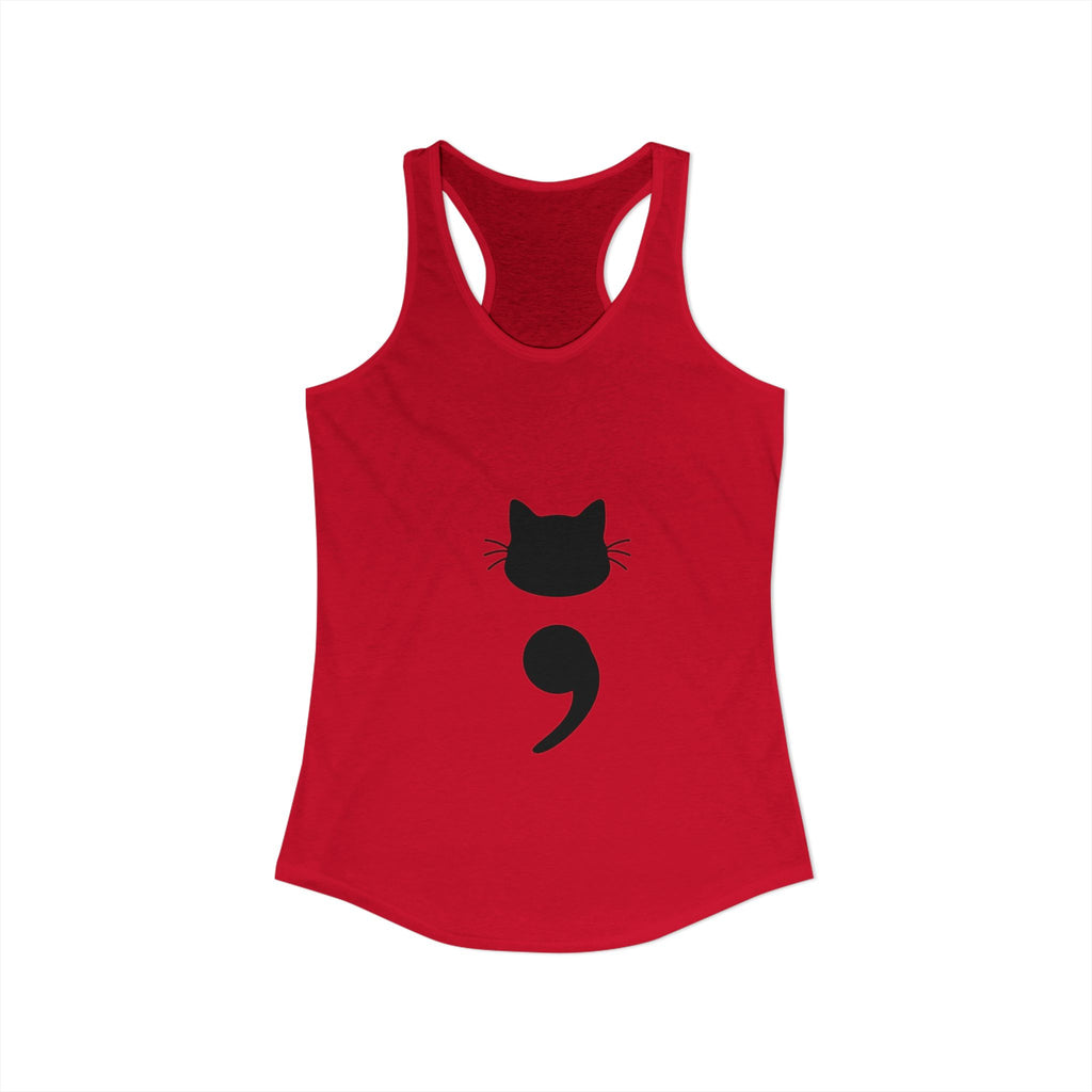 Cat Semicolon Women's Ideal Racerback Tank