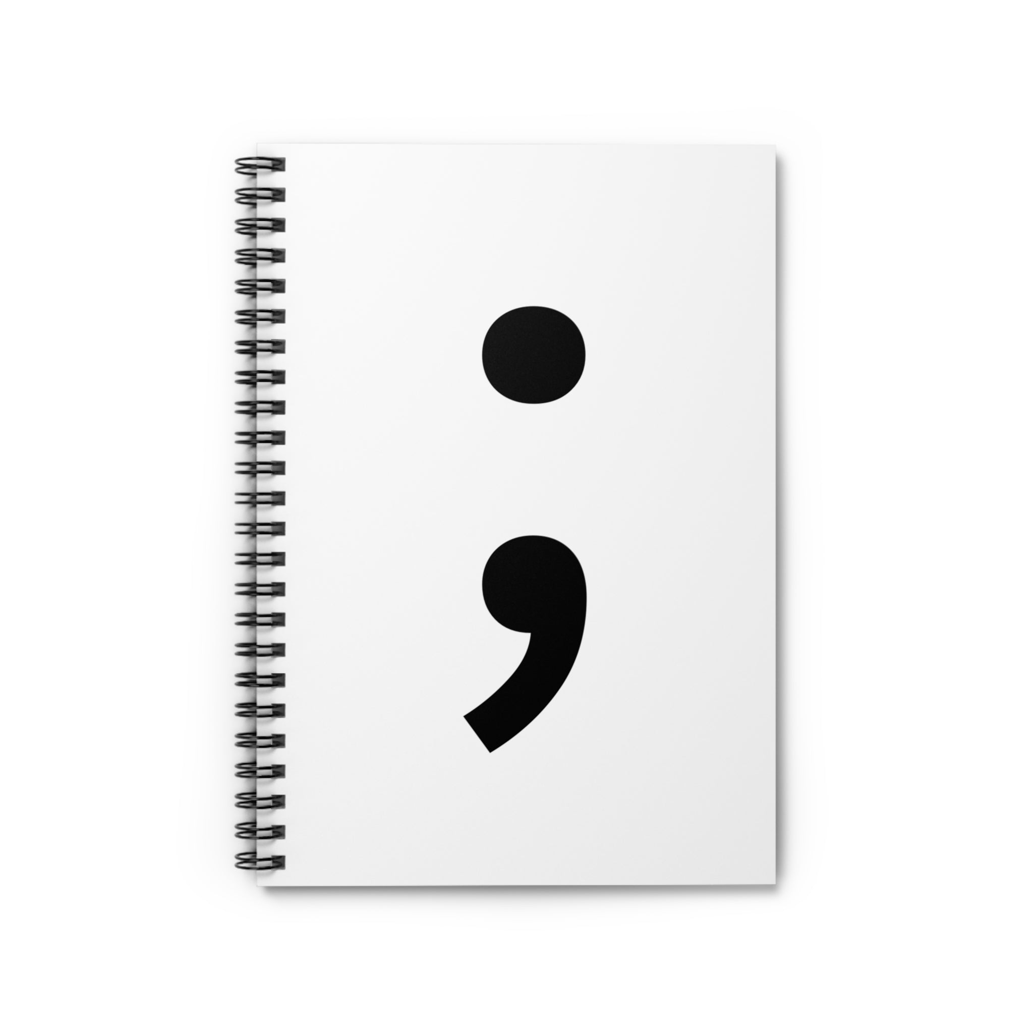 Semicolon Spiral Notebook — Mental Health Journal